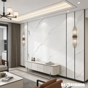 Heckermann Samoprzylepny panel ścienny Marmur Biały PCV Laminat Połysk 10szt 40x80cm Płytki 3D 7