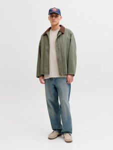 Jack & Jones Jack&Jones męska koszulka t-shirt JJEBARRON TEE SS O-NECK NOOS 12298906 MOONBEAM 2XL 3