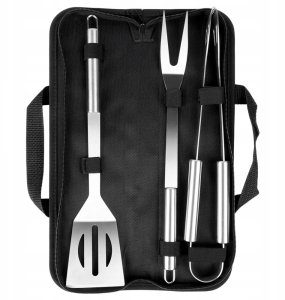 Vilde Zestaw 3 stalowych przyborów do grilla w etui 489424 2