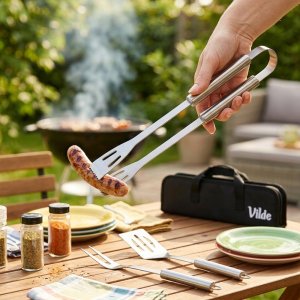 Vilde Zestaw 3 stalowych przyborów do grilla w etui 489424 4