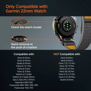 Spigen SPIGEN ATHLEX AIR GARMIN QUICKFIT 22 MM ACTIVE BLACK/ORANGE 10
