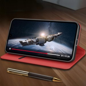 krainaGSM Etui Do Samsung A17 5G | A26 5G Skórzane Zamykane Magnetyczne + Szkło 9H 5