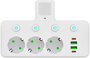 Blow 98-332# Rozgałęźnik ps-380 3-gniazda+2xusb+2xusb-c z lampką pir biały 2
