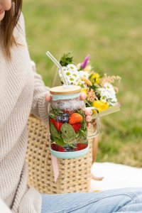 Vialli Design Fuori Słoik ze słomką 600 ml miętowy 29859 4