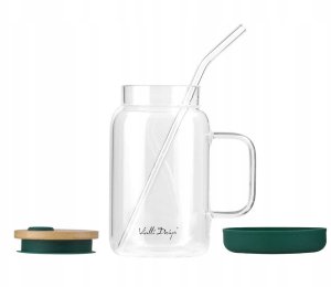 Vialli Design Słoik ze słomką 600 ml zielony Fuori 29828 2
