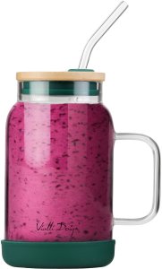 Vialli Design Słoik ze słomką 600 ml zielony Fuori 29828 3