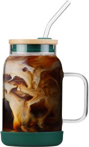 Vialli Design Słoik ze słomką 600 ml zielony Fuori 29828 6