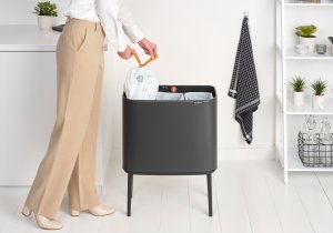 Kosz na pranie Brabantia Bo Touch Hi 3x11 l Confident Grey (233586) 5