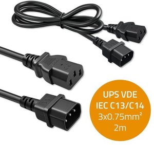Qoltec Kabel zasilajšcy IEC C13 | C14 | 3x0.75mm2 | Czysta mied Cu | 2m (54630) 4