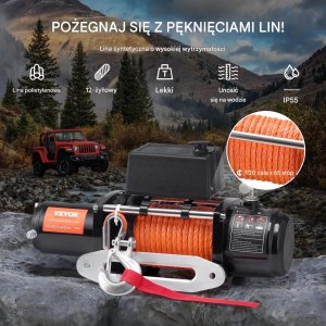 Dragon Winch Wyciągarka elektryczna 4536kg lina syntetyczna pilot wodoodporny offroad 5