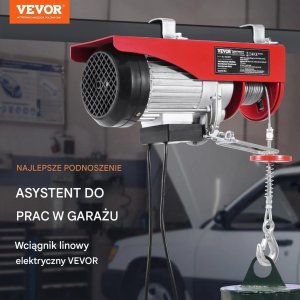 Hoalte Wciągarka elektryczna 400kg 230V z pilotem 4m i liną 12m do garażu 3