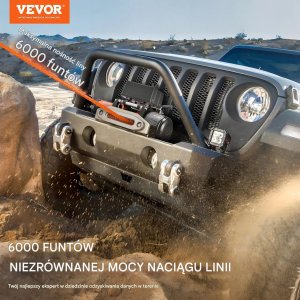 Husar Wyciągarka elektryczna 2722kg lina syntetyczna pilot wodoodporny offroad 3