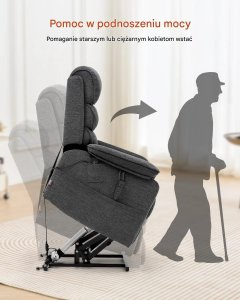 TaoTronics Fotel elektryczny z funkcją wstawania masaż i grzanie regulowany dla seniora 5