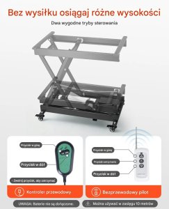Aptel Stół podnośny elektryczny nożycowy 150 kg regulacja wysokości na kołach 4