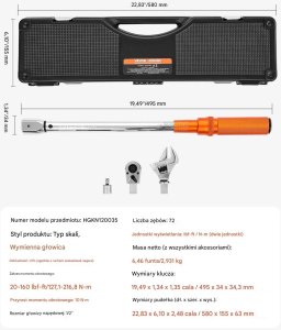 Delphi Tools Klucz dynamometryczny 1/2 20-160Nm precyzyjny z grzechotką do warsztatu 2