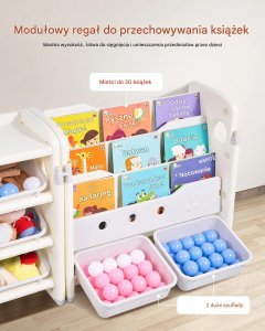 Songmics Organizer na zabawki z półką na książki 10 pojemników do pokoju dziecka 5