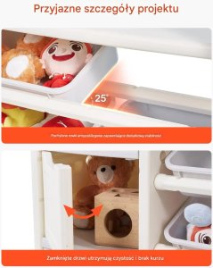 Songmics Organizer na zabawki z półką na książki 10 pojemników do pokoju dziecka 7
