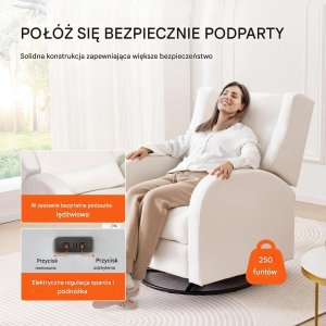 Mebel Elite Fotel obrotowy rozkładany elektryczny bujany regulowany do salonu 3