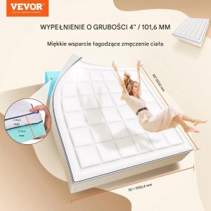 Mollyflex Topper na materac king memory foam 193x203x10cm premium komfort snu 3