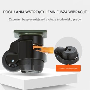 Royal Catering Kółka poziomujące 4 szt. 500kg obrotowe regulowane do stołu roboczego 4