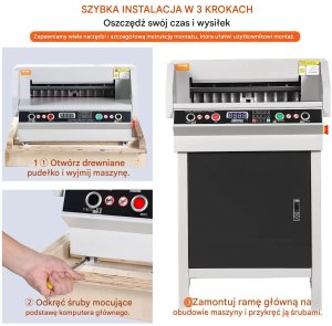 Schneider Electric Gilotyna do papieru elektryczna 457mm 40mm cięcia przemysłowa do biura 7