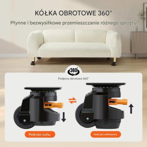 Costway Kółka poziomujące regulowane 4 szt. obrotowe do stołu warsztatowego 5