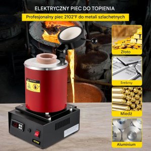 Weldline Piec do topienia metalu 3kg 1350W 1150C do złota i srebra 4