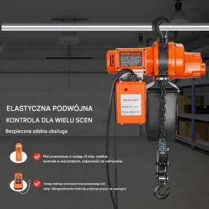 Aptel Wciągnik łańcuchowy elektryczny 1000kg 6m jednofazowy do warsztatu 6