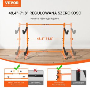 Kaja Stojak na kajak wolnostojący stalowy regulowany na 2 kajaki do garażu 3