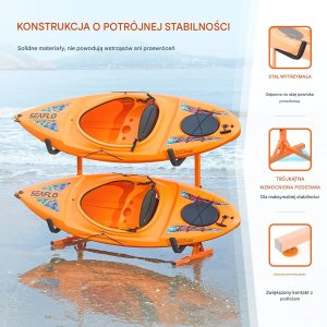 Kaja Stojak na kajak wolnostojący stalowy regulowany na 2 kajaki do garażu 4