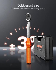 Delphi Tools Klucz dynamometryczny 1/4 2,3-27Nm z bitami i nasadkami do roweru 4