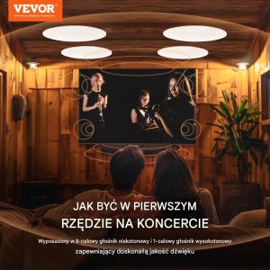 Penton Głośniki sufitowe 20 cm 100W zestaw 4 szt. do zabudowy ściennej 3