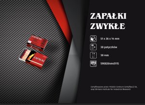 Tytan Zapałki krótkie MONONEGRO 100 pudełek (100 x ~38szt.) 44mm 2