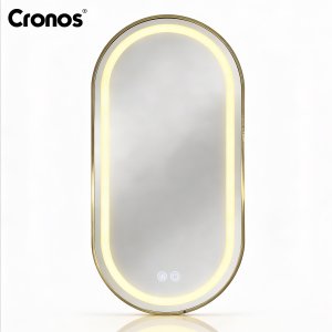 Lustro Cronos Lustro łazienkowe podgrzewane podświetlane dotykowe Cronos owalne 60x110cm Gold 15