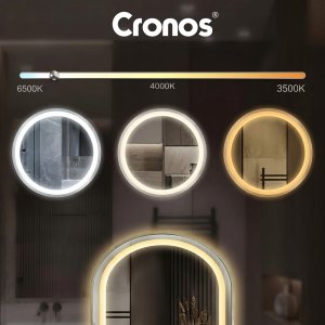 Lustro Cronos Lustro łazienkowe podgrzewane podświetlane dotykowe Cronos owalne 60x110cm Gold 3