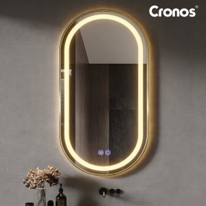 Lustro Cronos Lustro łazienkowe podgrzewane podświetlane dotykowe Cronos owalne 60x110cm Gold 4