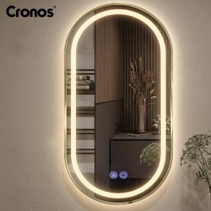 Lustro Cronos Lustro łazienkowe podgrzewane podświetlane dotykowe Cronos owalne 60x110cm Gold 5