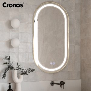 Lustro Cronos Lustro łazienkowe podgrzewane podświetlane dotykowe Cronos owalne 60x110cm Gold 7