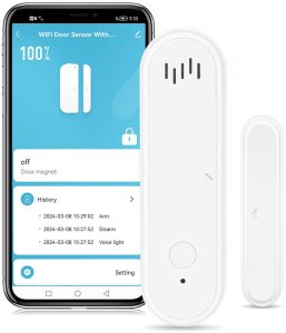 Tuya Czujnik otwarcia drzwi / okna z Alarmem dźwiękowym WiFi TUYA 4