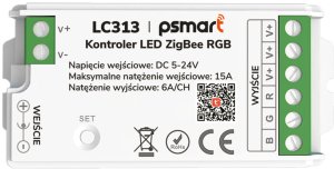 PSmart PSMART Mini Kontroler LED RGB 5-24V 15A Seria PX ZigBee TUYA 2