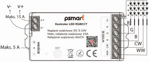 PSmart PSMART Mini Kontroler LED RGBCCT 5-24V 15A Seria PX ZigBee TUYA 7
