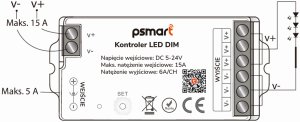 PSmart PSMART Mini Kontroler Ściemniacz LED DIM 5-24V 15A Seria PX WiFi TUYA 9