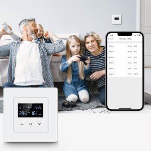PSmart PSMART Inteligentny Termostat Zwierny Piecyk Bojler 3A Biały RM WIFI TUYA 6