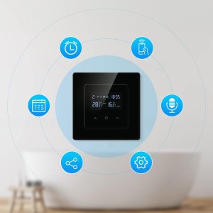 PSmart PSMART Termostat obciążalny ogrzewanie 16A czarny RM ZigBee TUYA 8