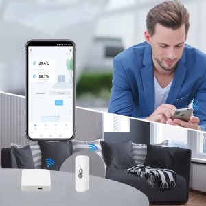 Tuya Sensor temperatury wilgotności 2xAAA biały ZigBee TUYA 5
