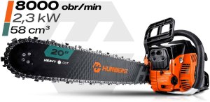 Piła łańcuchowa Humberg Piła spalinowa łańcuchowa pilarka do drewna 16" Humberg HM-662 + olej 4