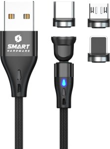 Smart Hardware Smart Hardware Kabel magnetyczny 3W1 3A 1M czarny 2