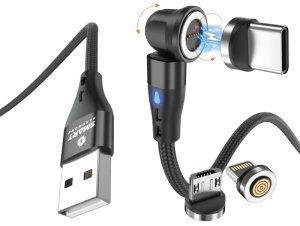 Smart Hardware Smart Hardware Kabel magnetyczny 3W1 3A 1M czarny 3