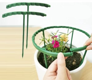 SHOPUJ.PL Stojak uchwyt do podtrzymywania roślin kwiatów zielony 4 szt. Pergola 3