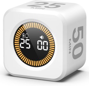 Minutnik SHOPUJ.PL Timer Minutnik Pomodoro Kostka 5/25/10/50 min Grawitacyjny Kuchnia Biuro Biały 2